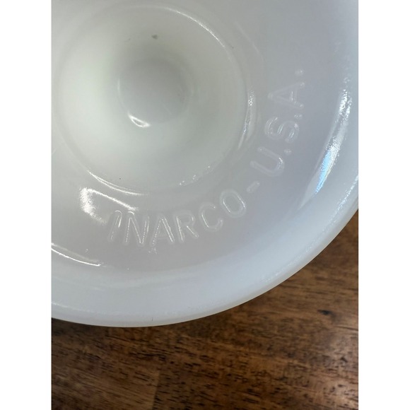 Vintage INARCO USA Milk Glass Pedestal Vase Fluted Design Decor Flower Planter - Picture 7 of 7